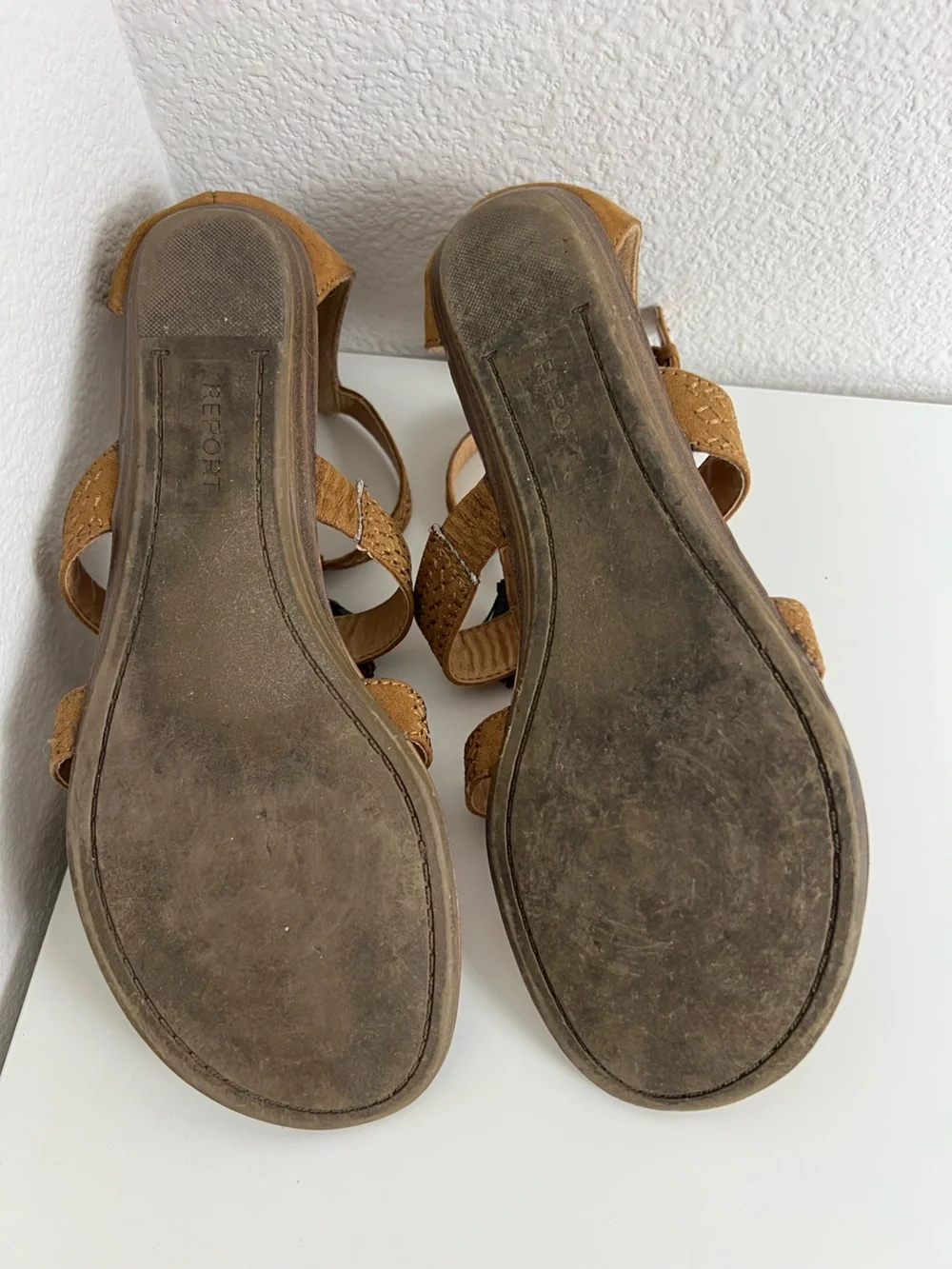 Baretraps Lotti Womens 11‎ Tan Strappy Wedge Sandals Memory Foam Comfort Shoes